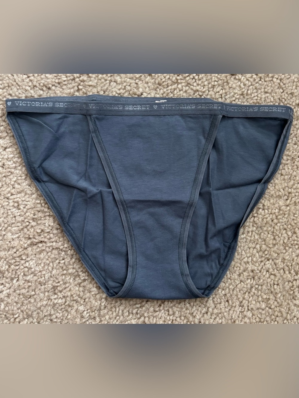VICTORIA'S SECRET Stretch Cotton String Bikini Panty (1 grey).
